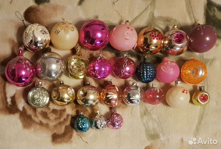 Стеклянные ёлочные игрушки СССР