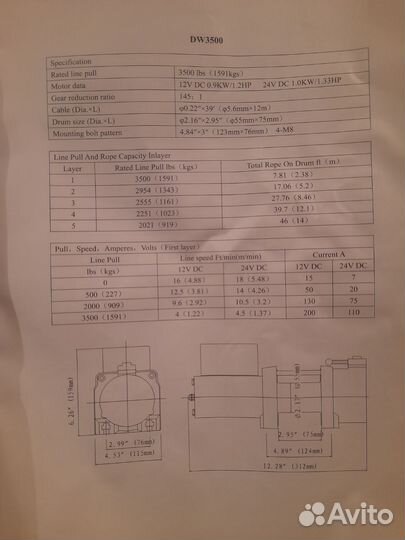 Лебедка электрическая автомобильная
