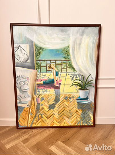 Картина маслом на холсте Художница Йога