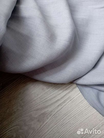 Ткань лен 100 дымчато серый