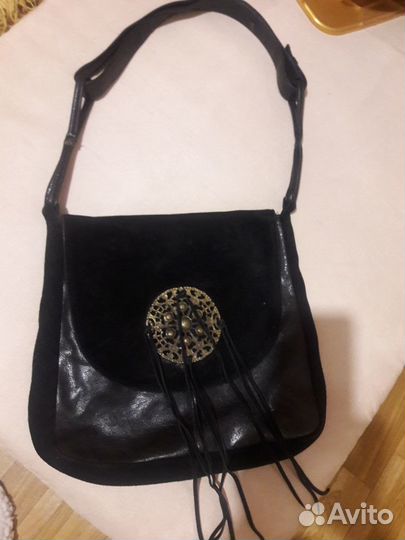 Сумка из натуральной замши (черная)