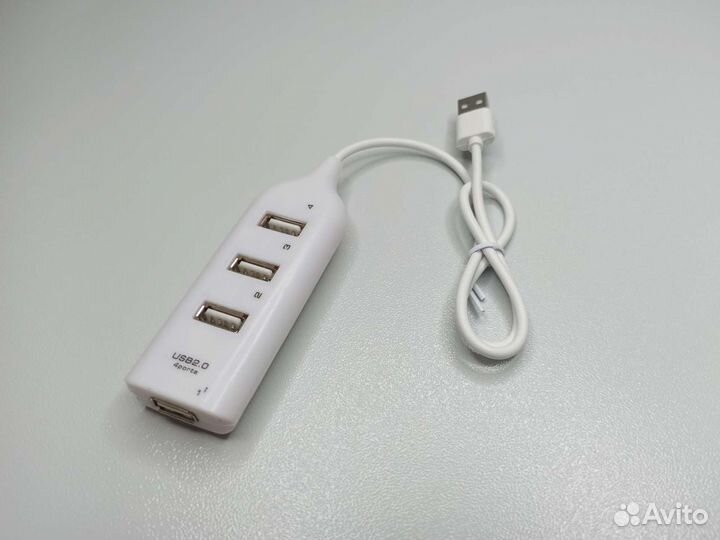 Разветвитель USB 2.0 HUB на 4 порта белый