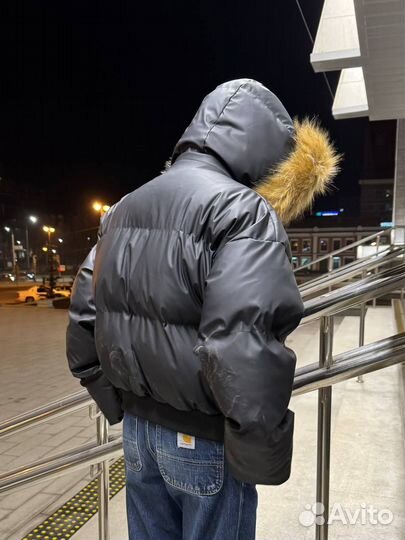 Пуховик бомбер с мехом alaska