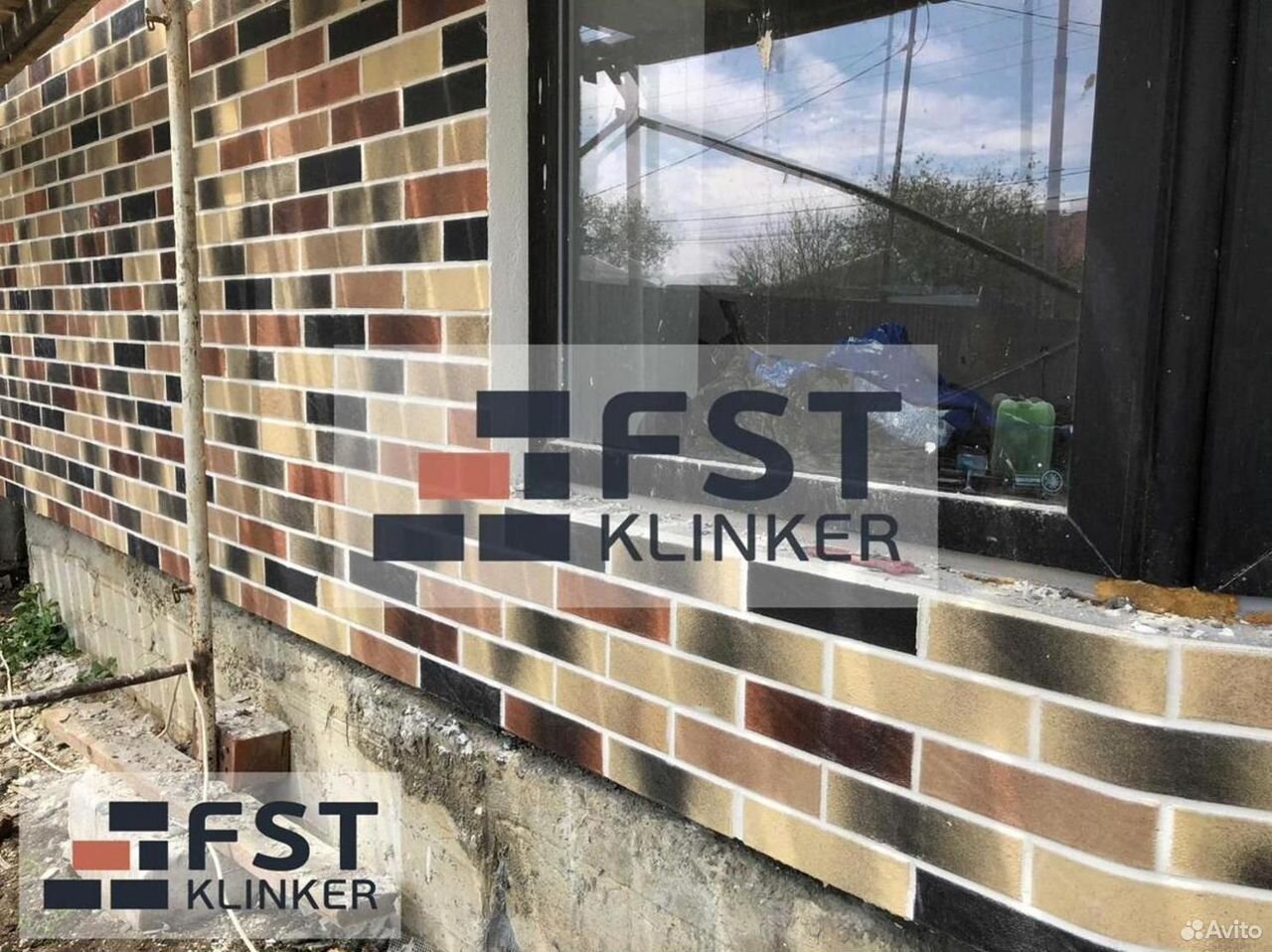 Гибкая клинкерная плитка fst с защитной пленкой на фасадной сетке