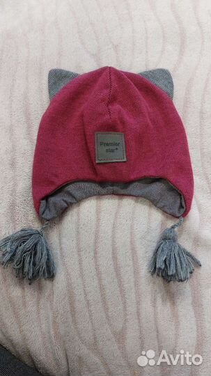 Шапка для девочки 50-52,Журавли,осень-весна