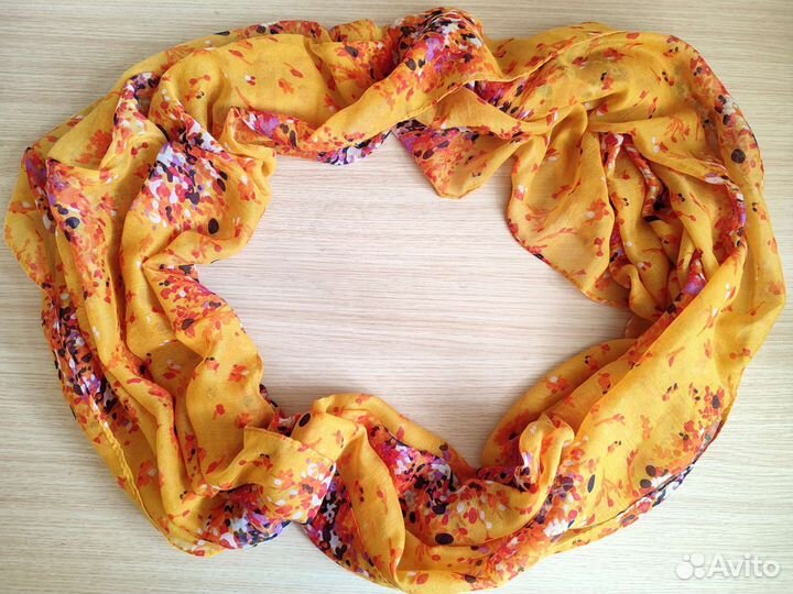 Снуд женский яркий жёлтый 185х90 см