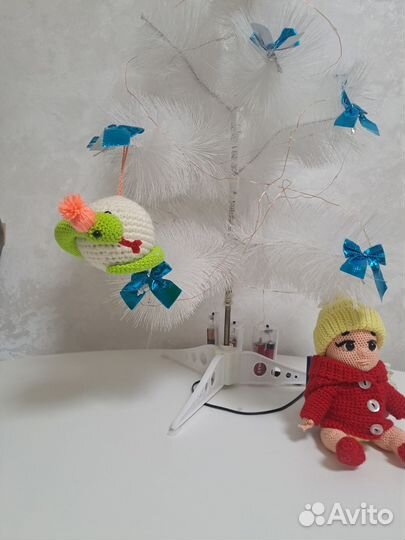 Елочная игрушка змея ручная работа