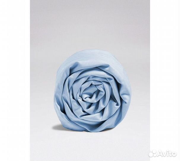 Простынь GoodNight Сатин 180х200х20 Голубой на рез