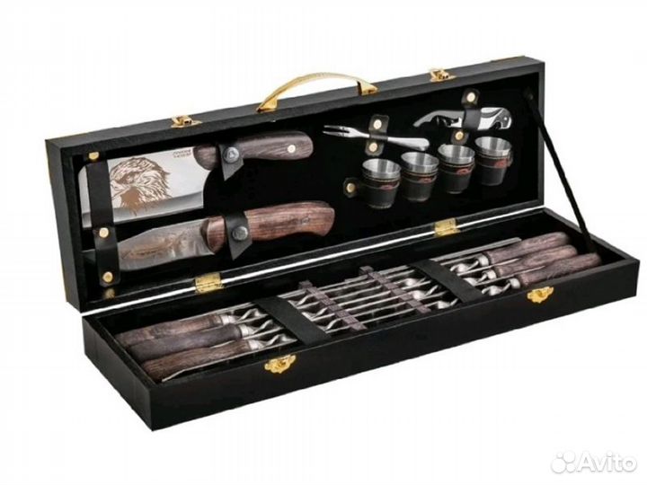 Шашлычный набор для шашлыка в чемодане. Шампура