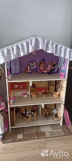Кукольный домик для барби с мебелью