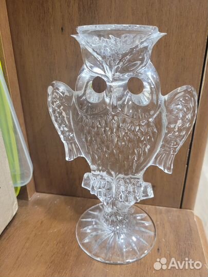 Хрустальный подсвечник СССР Сова