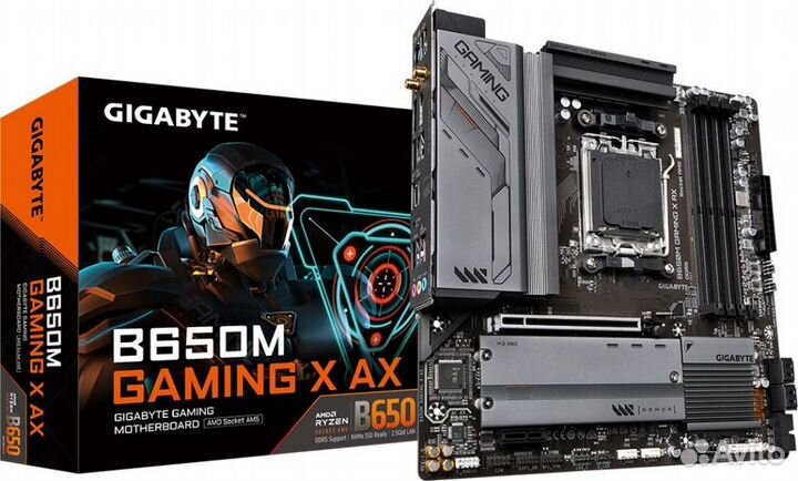 Материнская плата Gigabyte B650M gaming X AX SocketAM5 AMD B650 4xDDR5 mATX AC97 8ch(7.1) 2.5Gg RAI