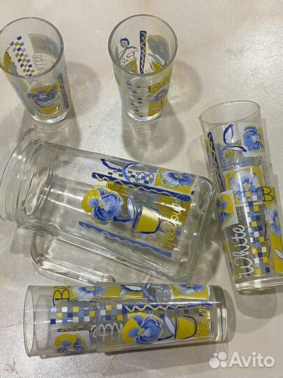 Кувшин стеклянный и 6 стаканов
