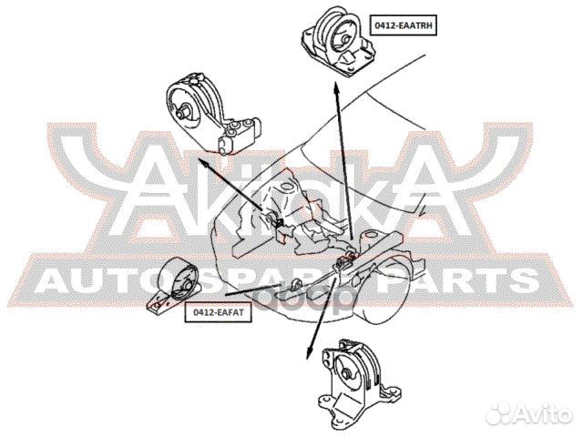 Подушка двигателя правая AT 0412-eaatrh asva