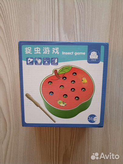 Сортер деревянный Поймай червячка яблоко