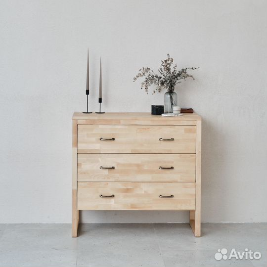 Комод деревянный Next, 3 ящика, из массива березы