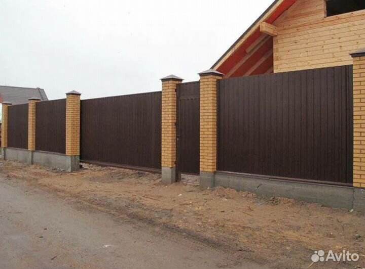 Забор металлический,калитки под ключ