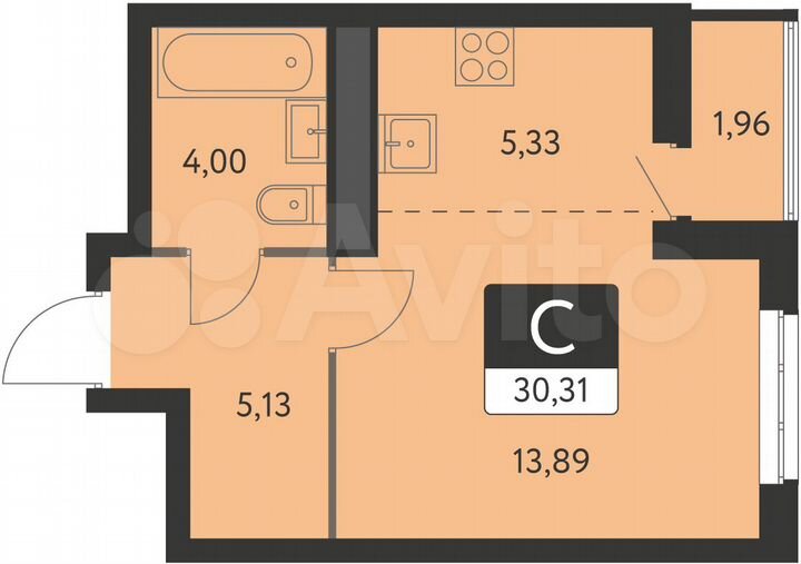 Квартира-студия, 29,3 м², 28/31 эт.