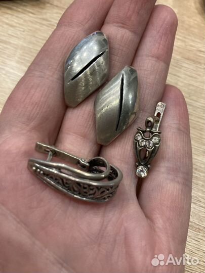 Серьги серебро СССР