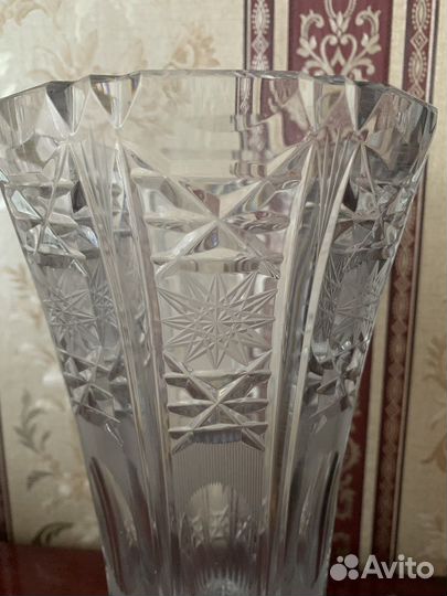 Хрустальная ваза для цветов ГДР. Винтаж