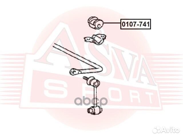 Втулка стабилизатора зад прав лев Asva 155