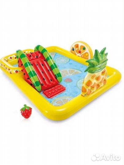 Детский надувной бассейн с горкой