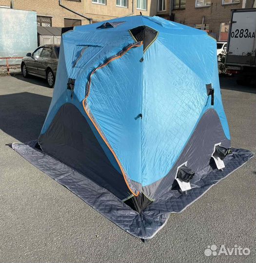 Палатка куб 200х200х205 см с дымоходом 3-слойная