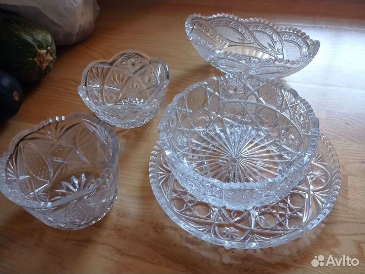 Ваза для фруктов хрусталь