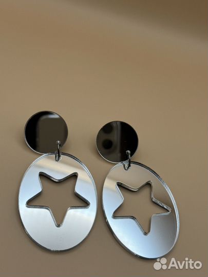 Серьги звездные зеркало