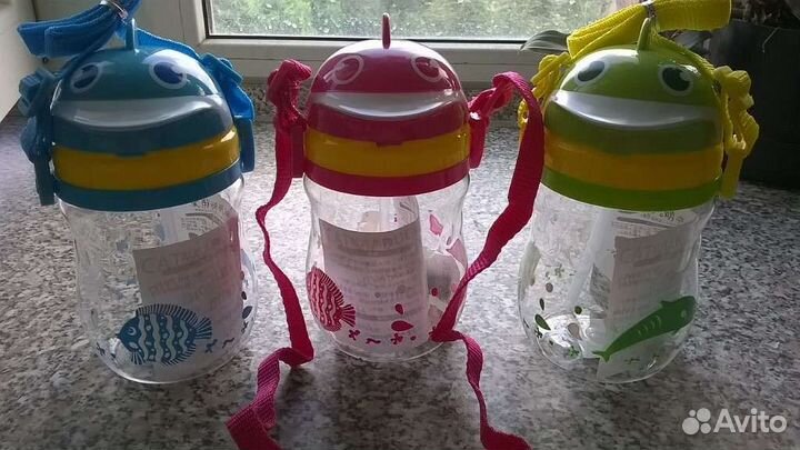 Новые тарелочки и поильники с трубочкой