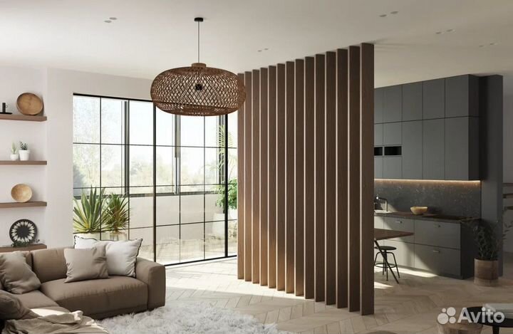 Пано мдф в шпоне дуба и американского ореха