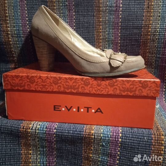 Туфли женские 38,5. Натур. замша+натур. кожа