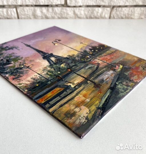 Картина маслом Городской пейзаж Париж Этюд