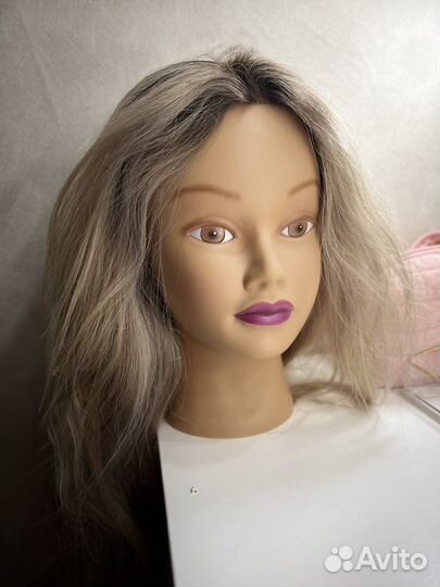 Болванка для причесок натуральные, учебная голова