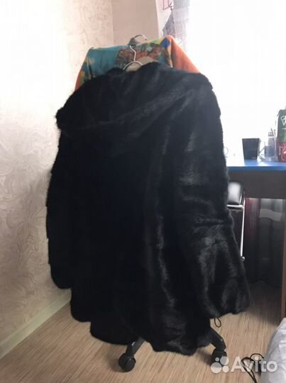 Шуба норковая с капюшоном