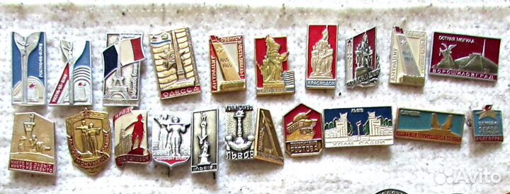 Значки война, геральдика, города-герои, памятники