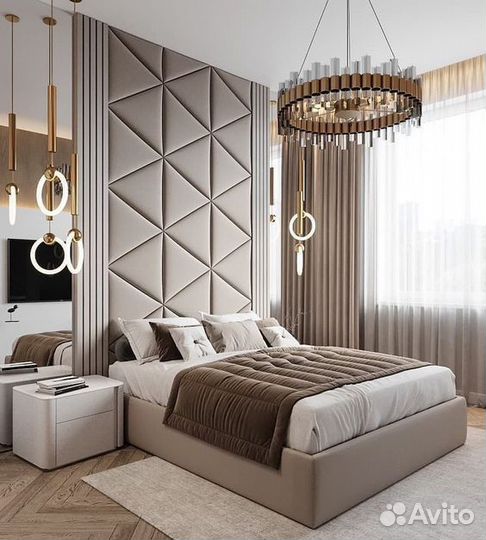 Мягкие стеновые панели в спальню