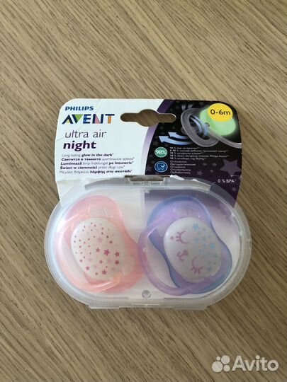 Соски-пустышки Avent ultra air night 0-6