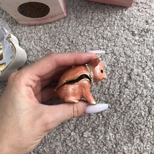 Шкатулка поросенок со стразами Swarovski Elements