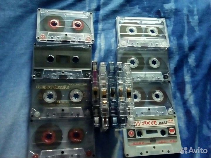 Аудиокассеты лотом60и90мин с записями без футляров