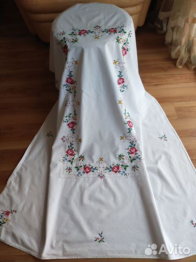 Скатерть вышивка немецкая роза