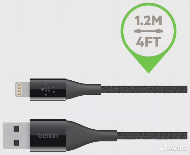 Кабель Belkin Kevlar iPhone 5/8/X Нейлон Опт/Розн