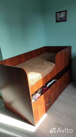 Детская кровать 2х ярусная трансформер с комодом