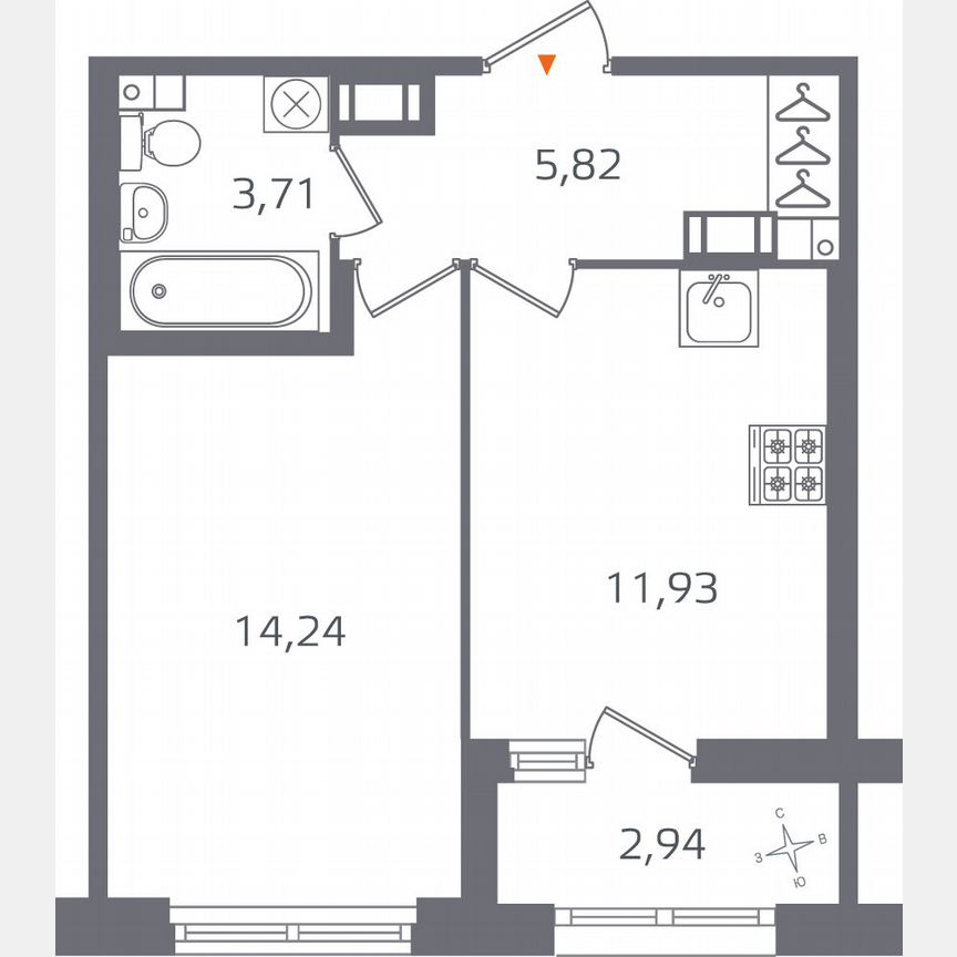 1-к. квартира, 37,2 м², 11/15 эт.
