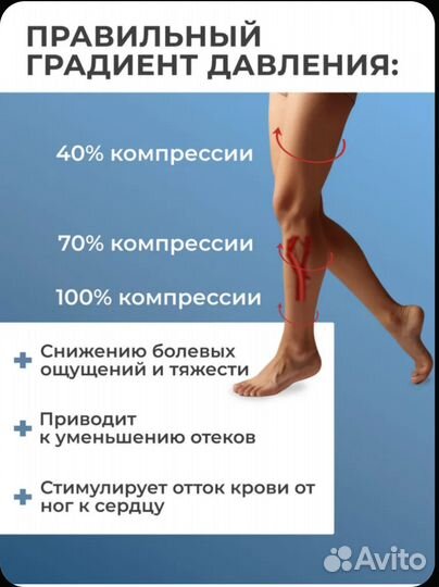 Чулки компрессионные белые, 1 класс, 1 пара