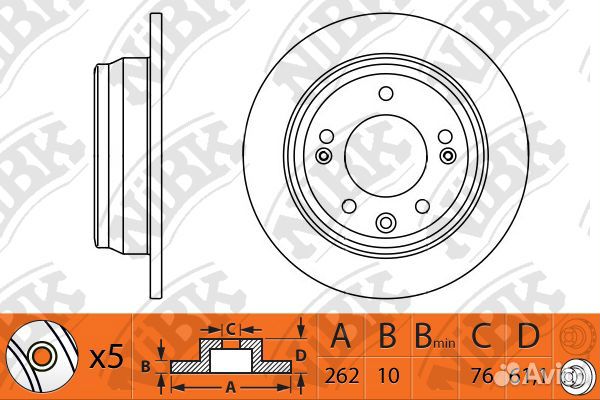 Диск тормозной NiBK RN1307 RN1307 NiBK