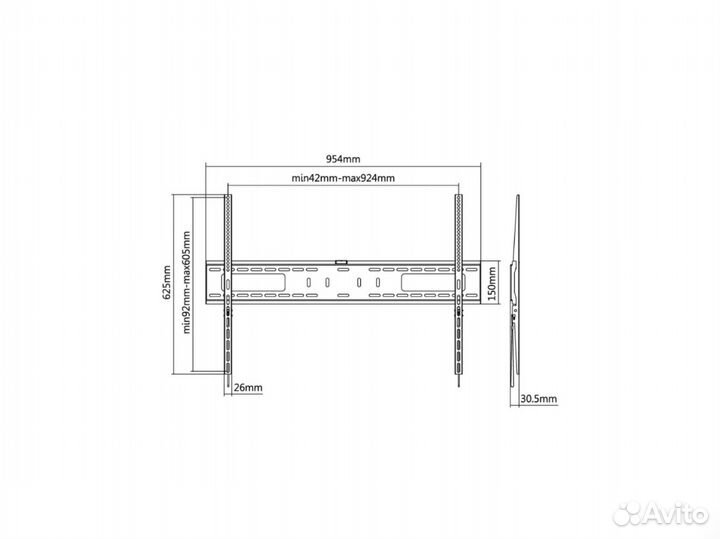 Кронштейн фиксированный для тв 60