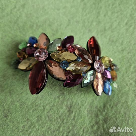 Заколка-автомат кристаллы сверкающая стразы