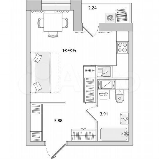 Квартира-студия, 29,2 м², 13/17 эт.