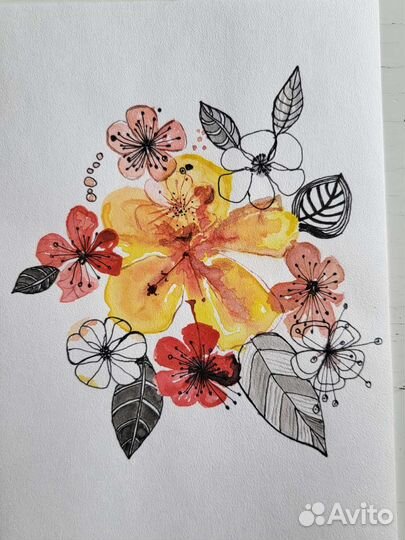 Картины акварель, 18 на 13 см